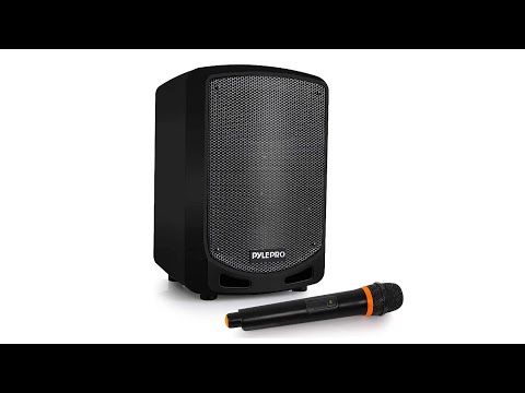 Pyle Bluetooth Speaker Systeem – PA en Karaoke Machine met Draadloze Microfoon, Dubbele Speakers, Oplaadbare Batterij, USB/SD/AUX/FM Radio, LED-Lichten, Indoor & Outdoor Feest Audio