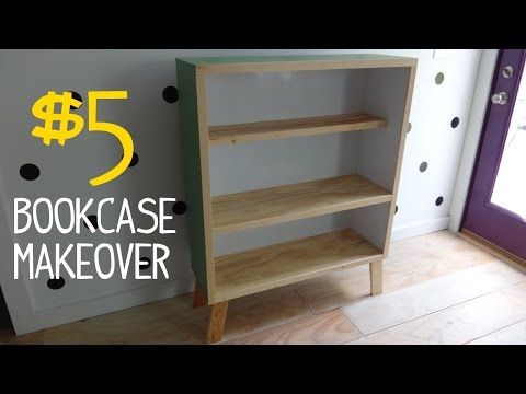 $5 Ugly Bookcase Makeover w/ Reclaimed Wood