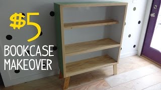 $5 Ugly Bookcase Makeover w/ Reclaimed Wood