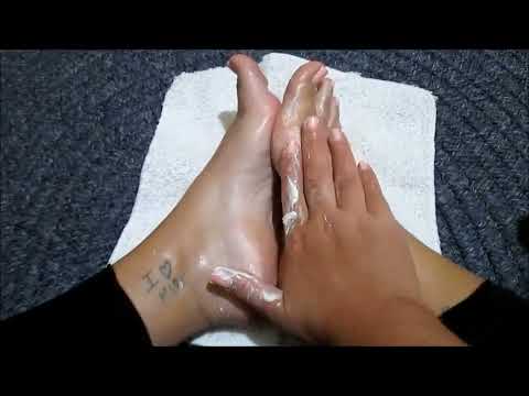 Foot massage with lotion