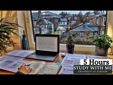 5 HOUR STUDY WITH ME | Background noise, 10-min break, No Music, Study with Merve