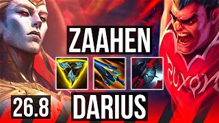 ZAAHEN vs DARIUS (TOP) | Good KDA: 16/1/6 | NA Master | 26.8