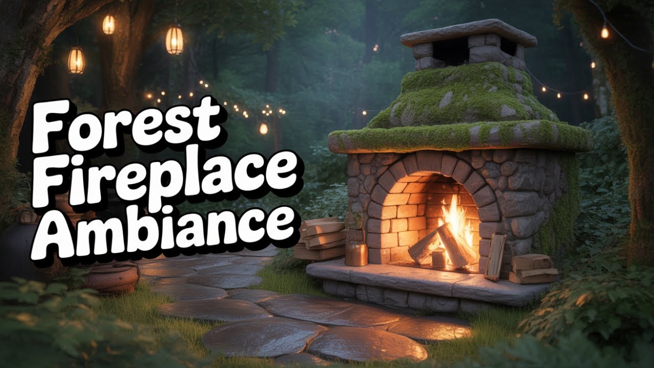 Mystical Forest Ambience | Glowing Stars, Candle Flames, Fireplace & Gentle Music
