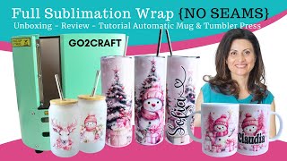NO SEAM Full Wrap Sublimation on Skinny Tumblers | GO2CRAFT Auto Tumbler Press Unboxing & Review