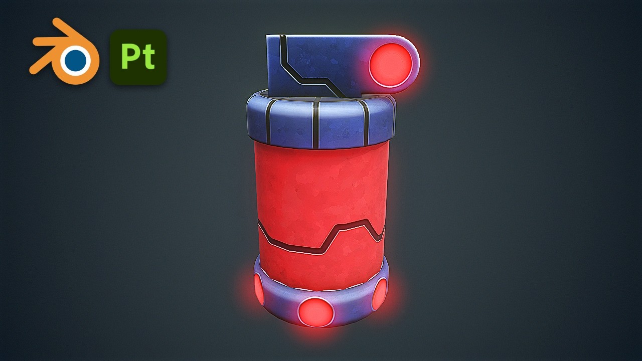 Стилизованная зажигательная граната Sci-Fi – Workflow создания 3D игрового ассета в Blender