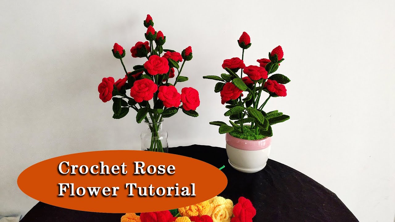 [Series 3]Crochet Flower Tutorial - How to make Crochet Rose