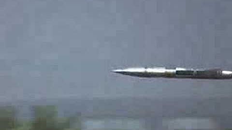 Slow motion M1 Abrams shell