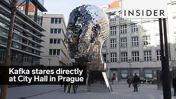 A sculpture of Franz Kafka