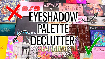 HUGE EYESHADOW PALETTE DECLUTTER 2021 😱 PART 1