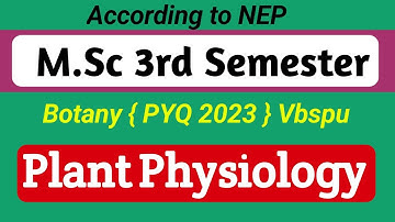 Plant Physiology MSc 3rd Sem pyq 2023 Vbspu  | MSc Botany 3rd Sem Pyq 2023 Vbspu | #video #pyq