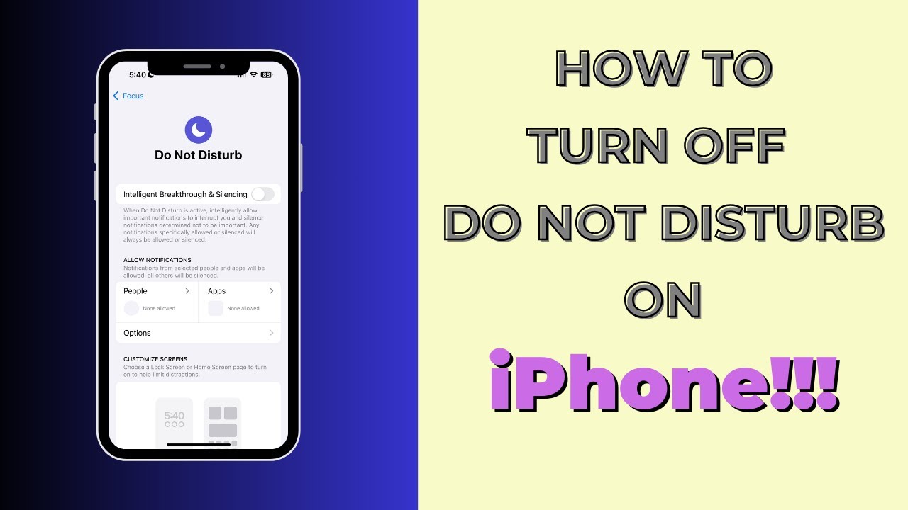 How To Turn Off Do Not Disturb on iPhone 16 - YouTube