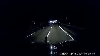 Truck driver falling asleep at wheel while driving