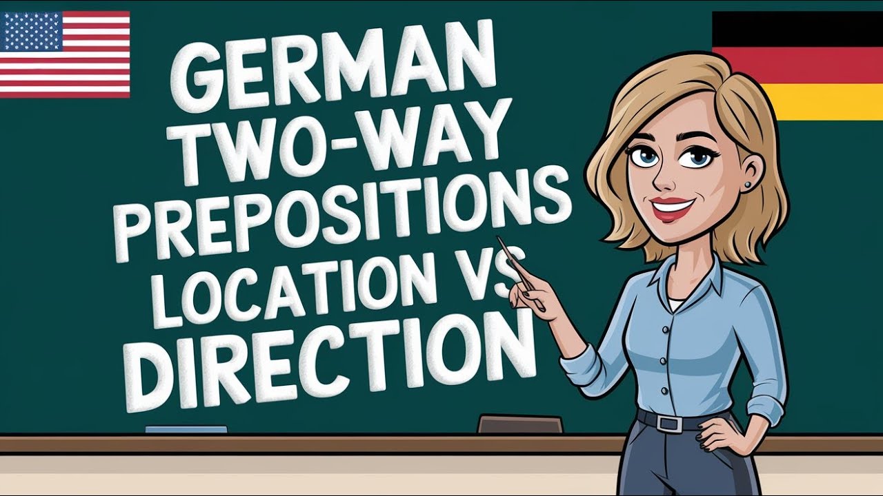 German Two-Way Prepositions Explained | Location vs Direction (A1–A2) 📚 Learn German easily
