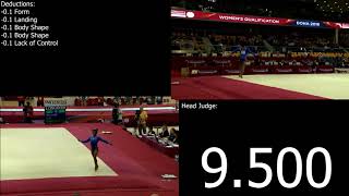 2017-2020 COP E-Score: Simone Biles (USA) Floor Team Qual 2018 Doha World Championships