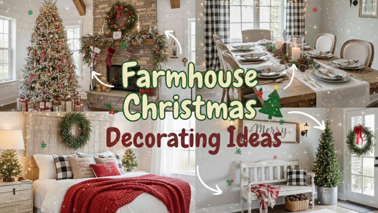 150+ Farmhouse Christmas Decorating Ideas 2025 | Rustic Trees, Wreaths, Mantels and Porch Styling