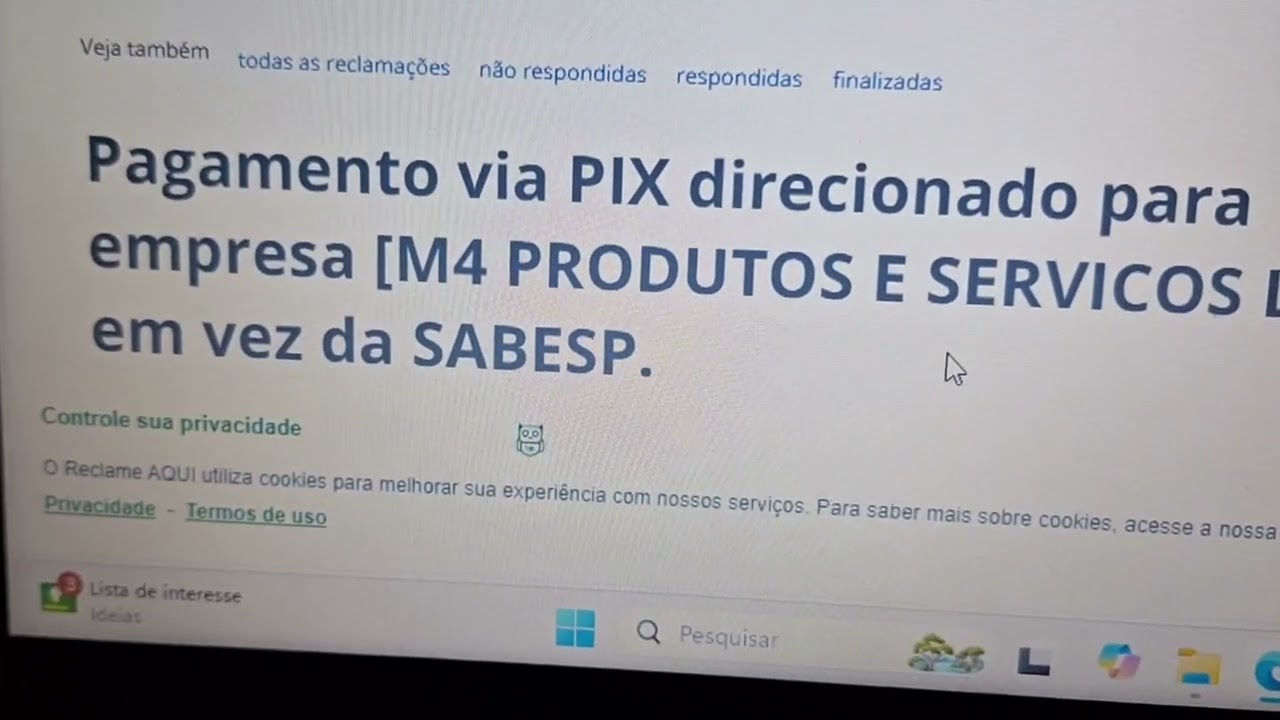 GOLPE DO PIX NO SITE DA SABESP - CUIDADO !!!