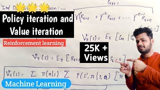Policy iteration and Value iteration in machine learning (Hindi) | Reinforcement Learning | Lec-33 Wealth