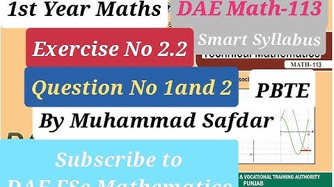DAE Math 113 Ex # 2.2 Q No 1 and 2 Applied Mathemtics-I Smart Syllabus PBTE First Year Maths.