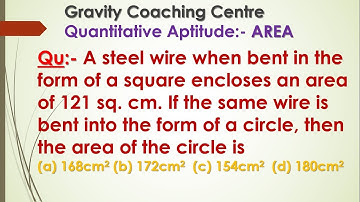A steel wire when bent in the form of a square encloses an area of 121 sq. cm. If the same wire is