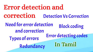 Error detection and correction | Types of errors | Redundancy | Block coding | Networking | Tamil