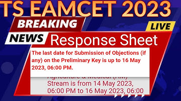 Ts Eamcet 2023 Priliminary Key & Response sheet release date & time official update