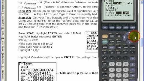 2 Dependent Samples TI83