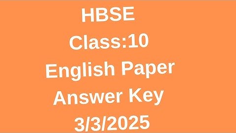 English Paper 10th 2025 Answer Key | HBSE 10th English Paper 2025 #english #class10 #hbse