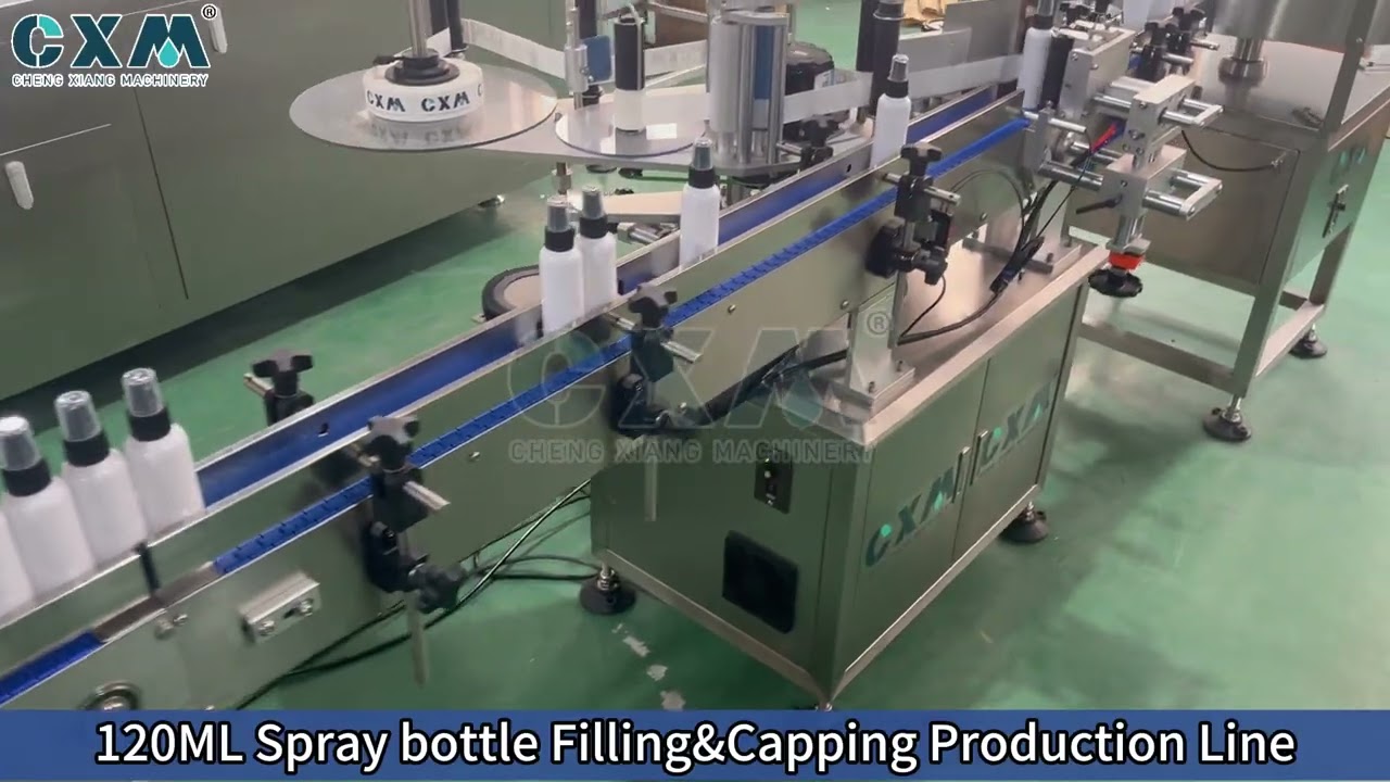 120ml Spray Bottle Filling & Capping Production Line | Automatic Liquid Packaging Machine