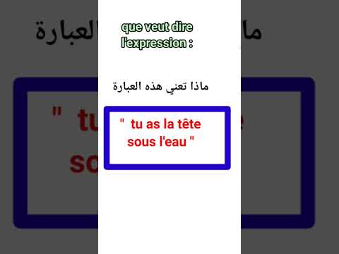 que veut dire l' expression: " j' ai la tête sous l' eau "