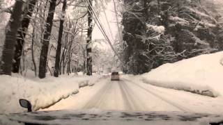 【鹿島槍ガーデン】大雪の復路 車はフォレスターSH 20141230撮影