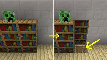 Minecraft pe : cách làm căn hầm bí mật phía dưới kệ sách / zro101 gaming