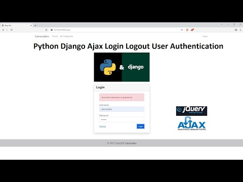 Python Django Ajax Login Logout User Authentication