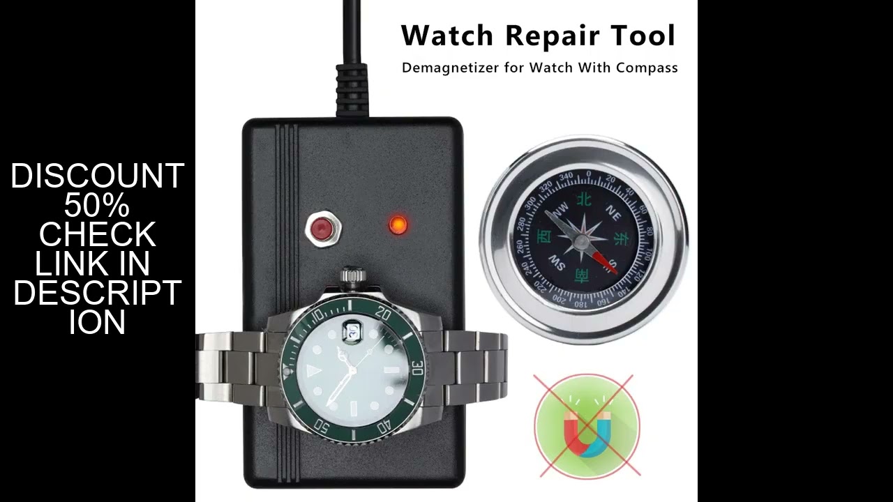 Watch Demagnetizer with Compass Maintenance Repair Tools  Mechanical Quartz Watch Degausser Professi