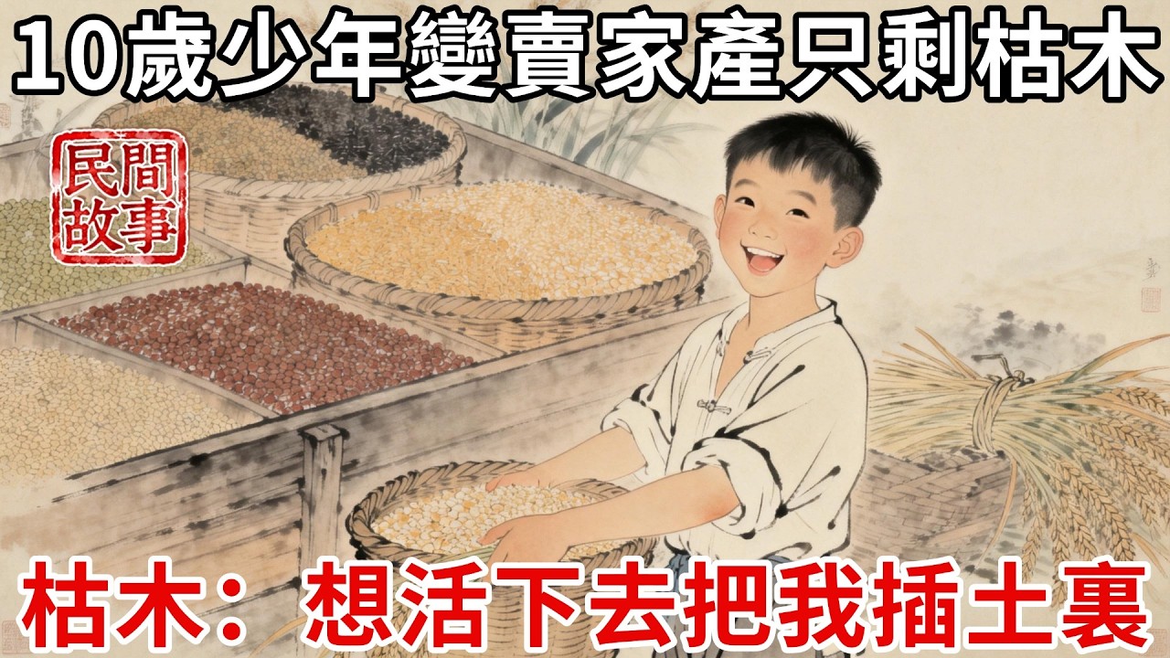 戰亂年代，10歲少年變賣家產為寡母治病，母親去世後只剩一根枯木，夜裏抱著枯木痛哭，枯木竟突然發聲：想活下去，把我插土裏，來年滿坡糧！#民間故事 #傳統文化 #原創虛構 #華語有聲書 #槐樹下聽書