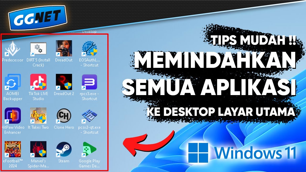 Cara memindahkan applikasi ke layar utama desktop