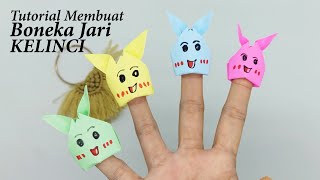 Simpel cara membuat boneka jari dari kertas origami diy bunny finger puppet
