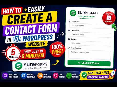 How to easily create a contact form in wordpress website using SureForms only just in 5 minutes