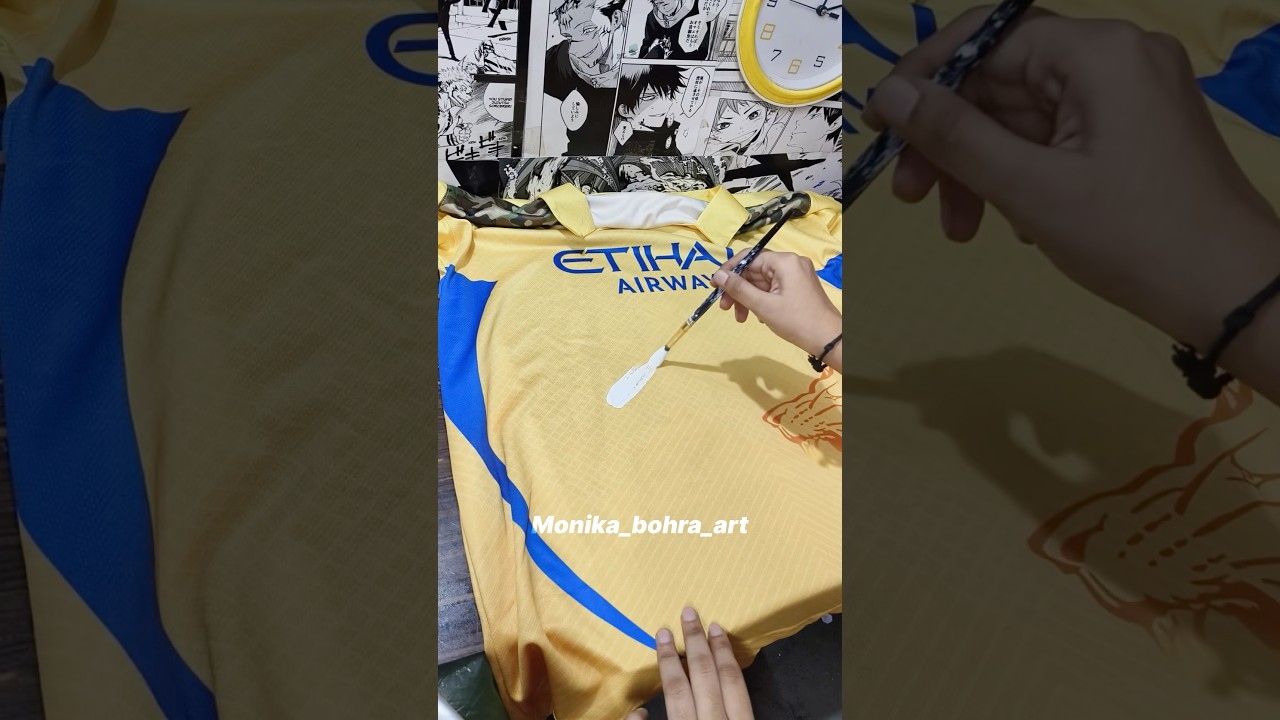 Ms Dhoni paintings on jersey 