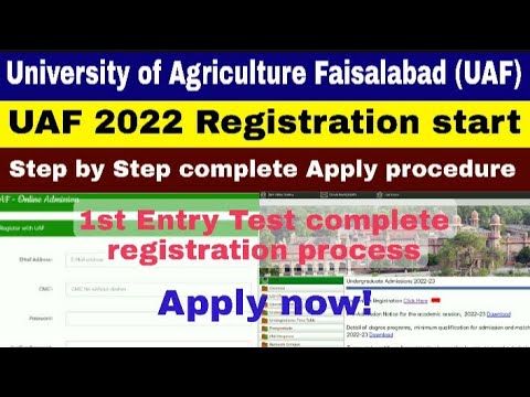 How To Apply online at UAF »»Apply now for UAF 2022 Entry Test »»Complete apply procedure available