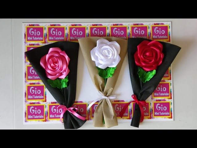 como hacer una rosa eterna de listón #rosaeterna #rosadeliston #diy 