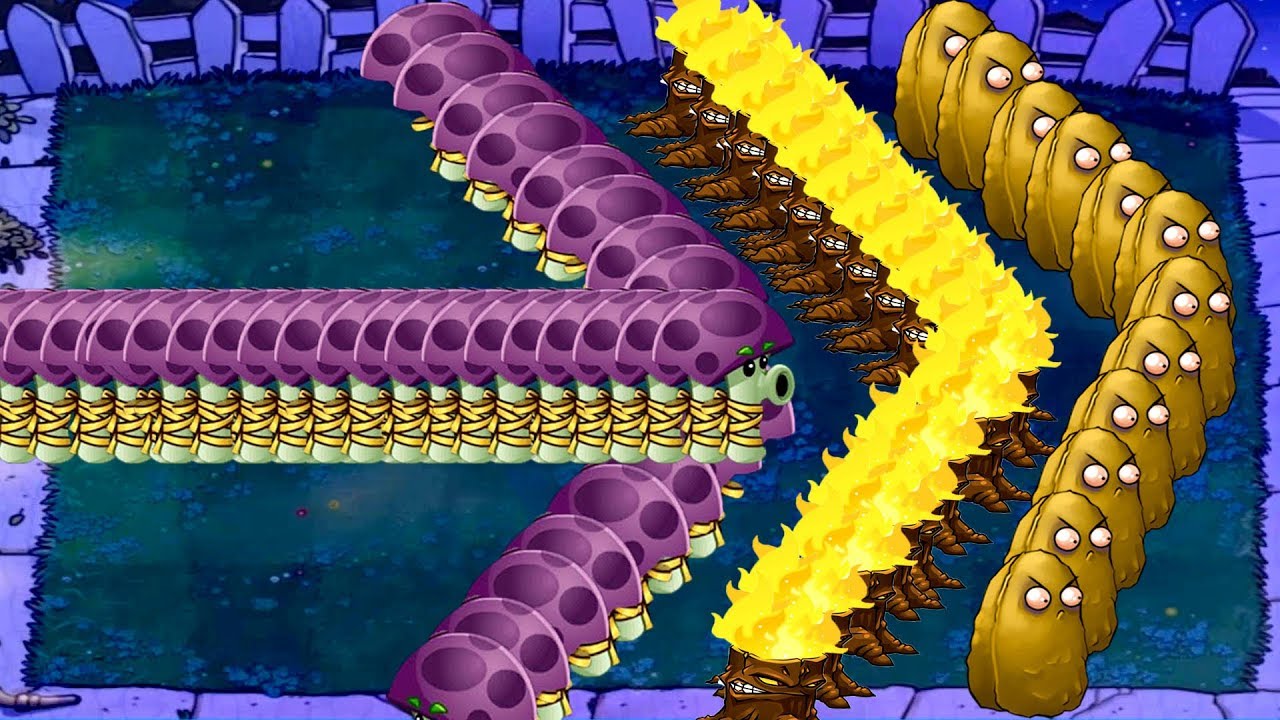Plants vs Zombies Mod 9999 Scaredy Shroom vs All Zombies Hack - YouTube