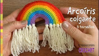giro historia Caligrafía ArcoÍris Colgantes tejidos a crochet en TRES TAMAÑOS 🌈 Tejiendo Perú -  YouTube
