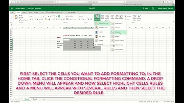 HOW TO CREATE A CONDITIONAL FORMATTING RULE (HIGHLIGHT CELLS RULES) IN EXCEL ONLINE ONEDRIVE