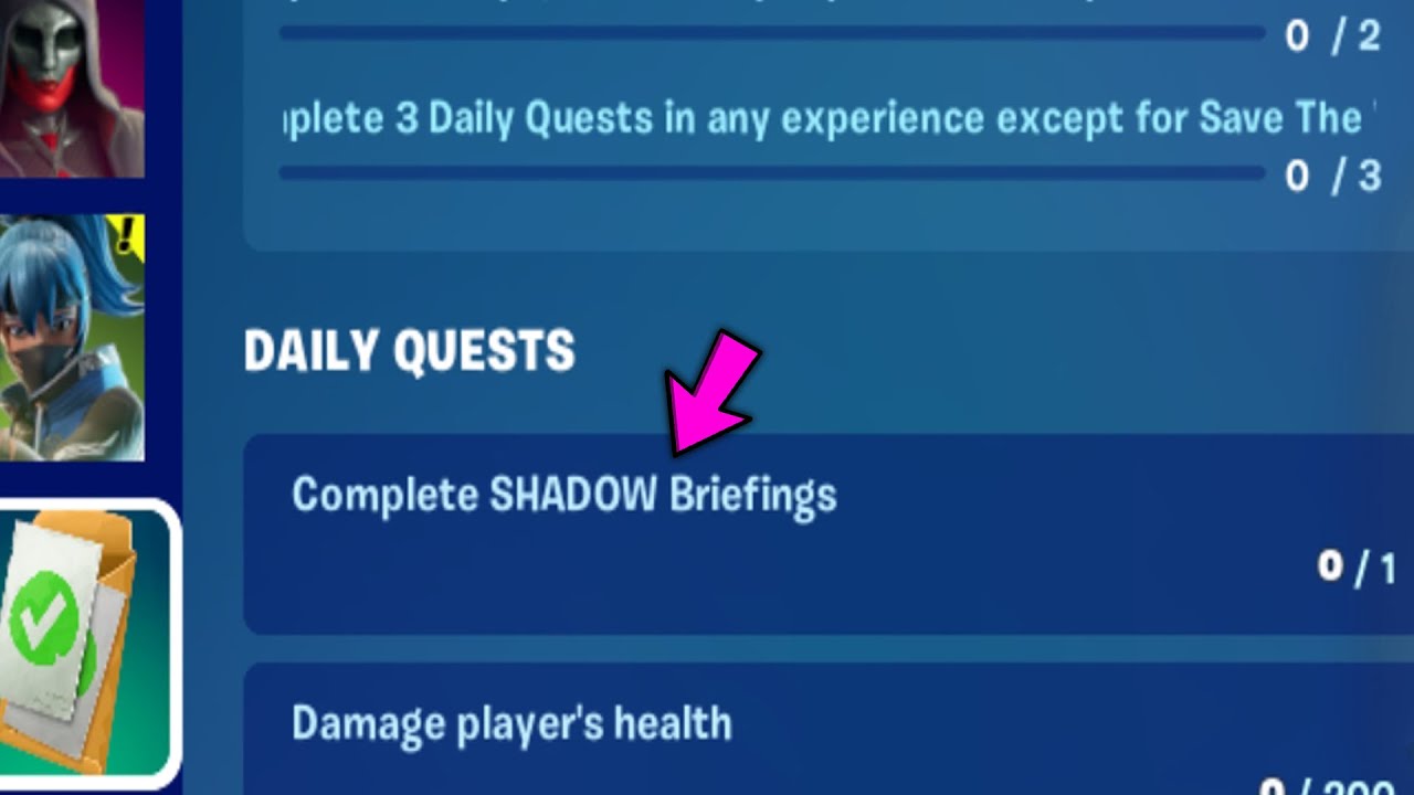 Complete SHADOW Briefings || Fortnite chapter 6 Daily Quests - YouTube
