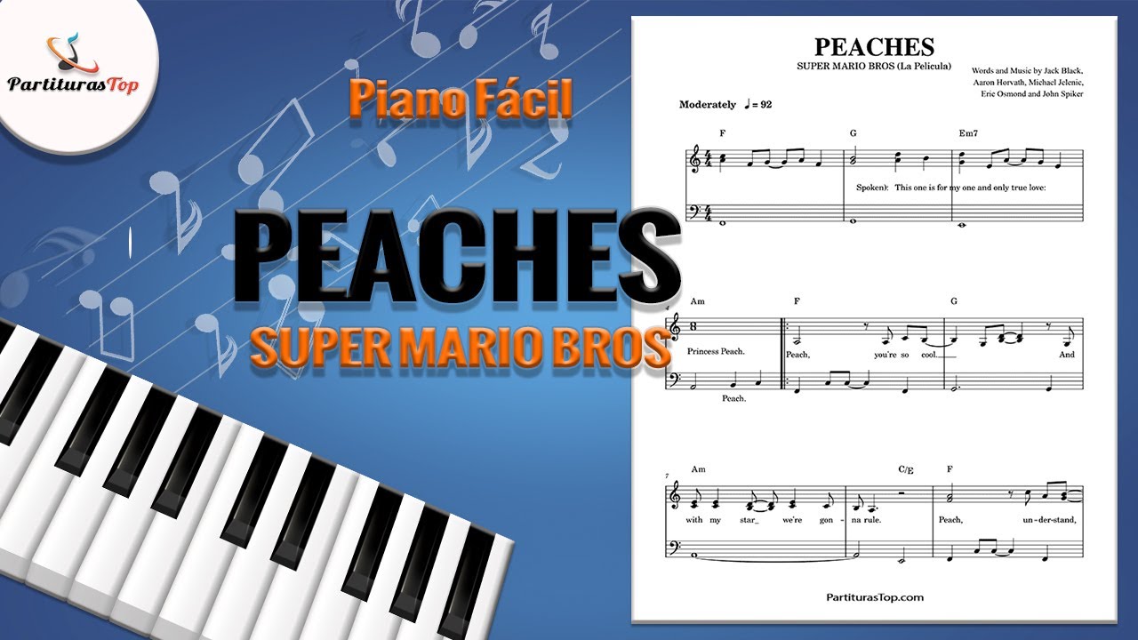 Partitura Peaches SUPER MARIO BROS Piano Facil 