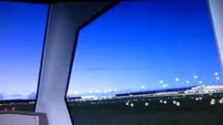 Landing Airbus Beluga in Rome (view from cabin) FS2004