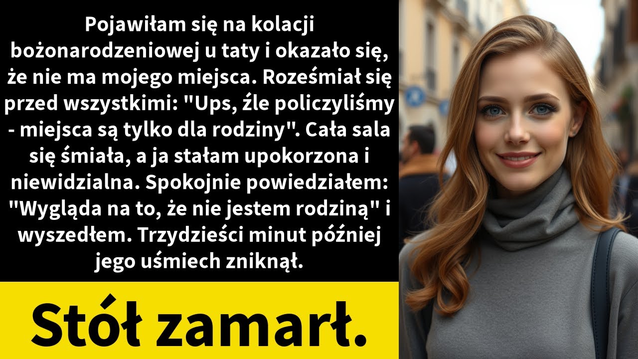 Podczas kolacji tata powiedział: 