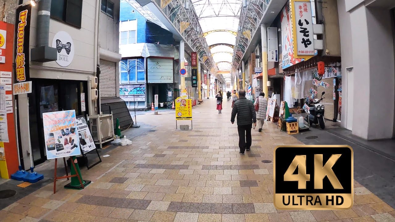 【4K Walk】Okayama city walk in Japan 岡山市内散策