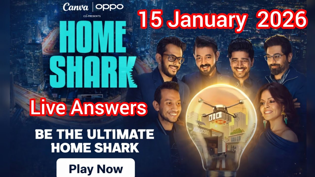 Shark Tank India Home Shark 15 January 2026|Play Along Live Answers | 