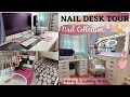 Nail desk tour nail collection organization